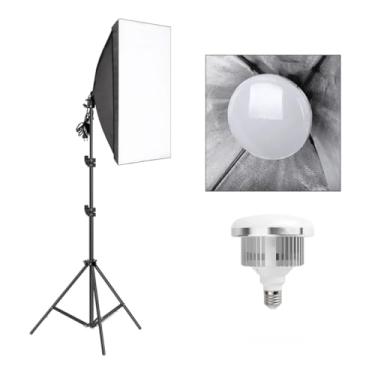 Imagem de TUDOPRAFOTO - Kit Iluminação Softbox 50x70cm com Lâmpada Bivolt 150W e Tripé Iluminação 1,90m