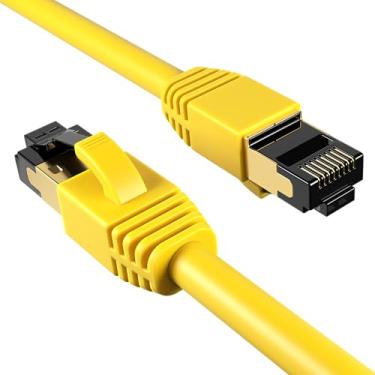 Imagem de Cables Direct Online Cabo Ethernet Cat8 Amarelo 35FT SFTP Conexão 40Gbps 2000Mhz Cobre Blindado 26AWG, Certificado Fluke Test, Conectores RJ45 para Modems, Roteadores, Redes