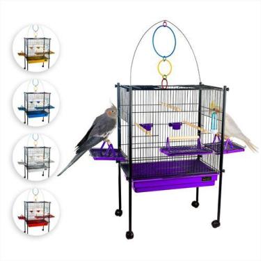 Imagem de Viveiro Gaiola Calopsita com Rodinhas Preto - Jel Plast, Lilás