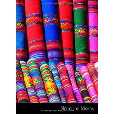 Imagem de Notas e Ideas: Cuaderno/libro de dibujo pequeño telas coloridas teñido de bufanda | tamaño A6, libreta blanca. Sostenible y neutral al clima.