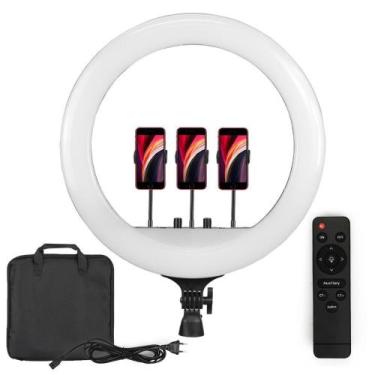 Imagem de Ring Light Profissional LED 45cm + 3 Suportes Celular - RL18 - TUDOPRA