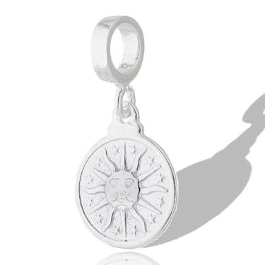 Imagem de Berloque Charms Pingente Prata Pura Sol Mistico Minimalista - Lojas La
