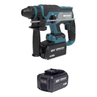 Imagem de Furadeira Martelete Wesco Ws2806 + 2 Baterias 4ah 18v Sem Carregador