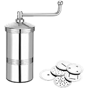 Imagem de Sahishnu Online & Marketing Máquina de aço inoxidável Sev Sancha, chakali Maker, Murkul Maker, máquina manual de massa, Shev Maker, Gathiya Murukulu Janthikulu com 6 diferentes Jali de aço