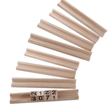 Imagem de Vctitil 8 Pack Wooden Domino Trays,Domino Racks,Wooden Scrabble Tile Holder,Word Tray,7.48x0.9x0.7inch, for Mexican Train and Other Dominoes Games