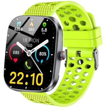 Imagem de Lamshaw Pulseira de relógio inteligente Kuizil T70 de 4,9 cm, pulseira de silicone de substituição com fivela de metal, verde, pulseira de relógio unissex moderna