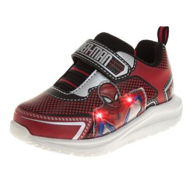 Imagem de Marvel Comics Characters Tênis sem cadarço – Os Vingadores Homem-Aranha Capitão América, Hulk Thor, sapatos casuais (bebê/criança pequena) (tamanho 36 a 12), Vermelho/preto, 12 Little Kid