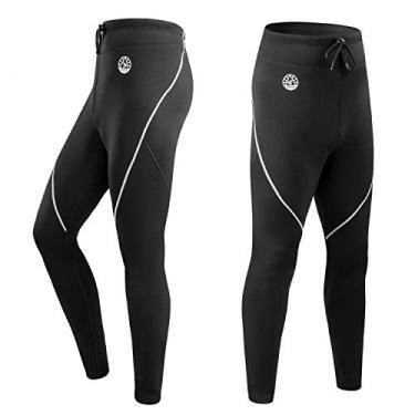 Imagem de Calça masculina de neoprene de 2 mm para surf, caiaque, natação, mergulho, canoagem (cinza, GG)