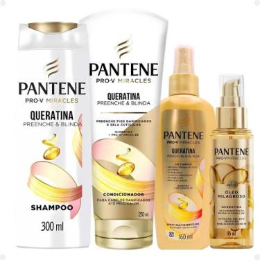 Imagem de Kit Pantene Pro-V Miracles Queratina: Shampoo 300ml, Condicionador 250