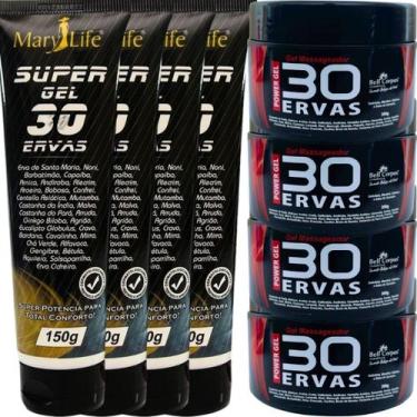 Imagem de Kit 4 Gel 30 Ervas Power 300g + 4 Super Gel 30 Ervas 150g - Bio Instin