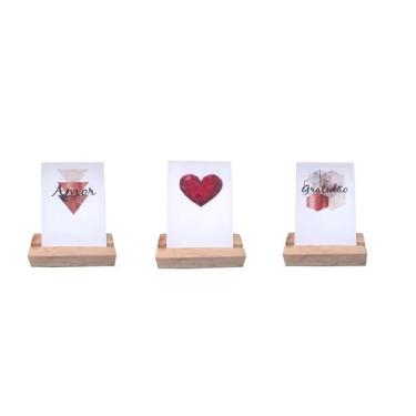 Imagem de Kit 3 Porta Retrato Foto Decoração Amor Gratidão - Charme Decorar