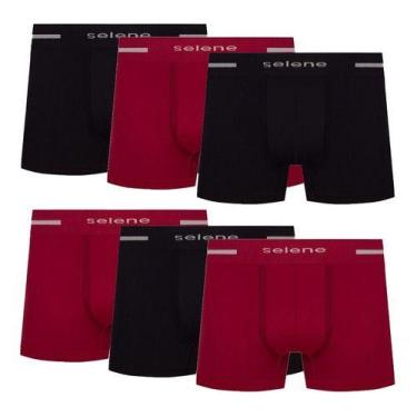 Imagem de Kit 6 Cueca Boxer Box Microfibra  Selene Masculina Original, Preta com