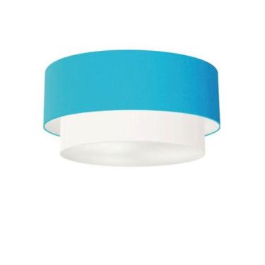 Imagem de Plafon Duplo Cilíndrico Vivare Md-3062 Cúpula Tecido 45x40cm - Bivolt,