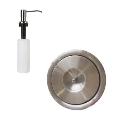 Imagem de Kit Lixeira Embutir 5L Escovada E Dosador 500ml - LOJASARAH