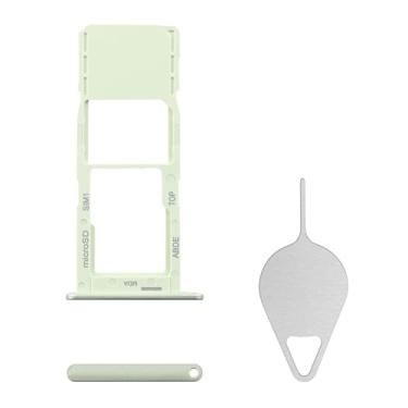 Imagem de BESJMYT Substituição da bandeja do cartão SIM para Samsung Galaxy A24 (versão SIM único) Adaptador de suporte de slot de bandeja de cartão verde limão com ejetor de agulha para A24 SM-A245F