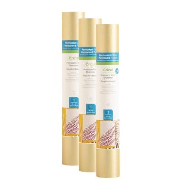 Imagem de Cricut Vinil permanente Shimmer - Dourado, pacote com 3 rolos de 1,2 m (30,5 x 122 cm) - Compatível com máquinas Cricut Maker & Explore