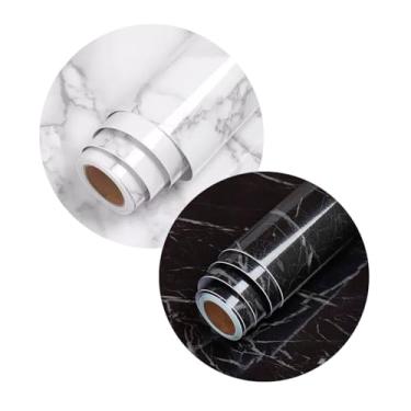 Imagem de Papel de Parede 5 METROS x 60CM Adesivo Autocolante Marmore brilhante Envelopamento Mesa Vidro Moveis (Branco)