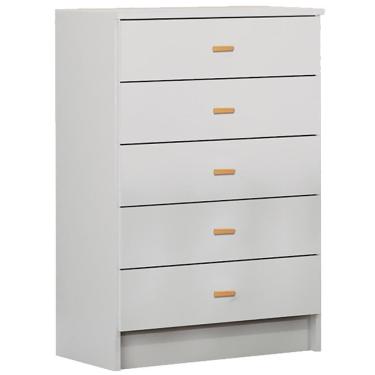 Imagem de Comoda Infantil Para Quarto 5 Gavetas 60x91x38 Cm Bb120 Branco Dtall Branco