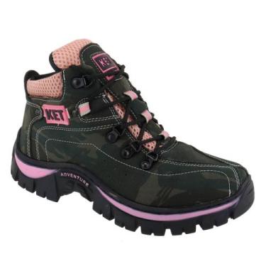 Imagem de Bota Infantil Meninas Coturno Tenis Lona Verde Militar - ketter boots,