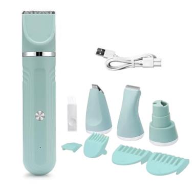 Imagem de NATEFEMIN Kit de aparador de pelos elétrico 4 em 1, cortador elétrico recarregável sem fio de baixo ruído para cães e gatos em casa