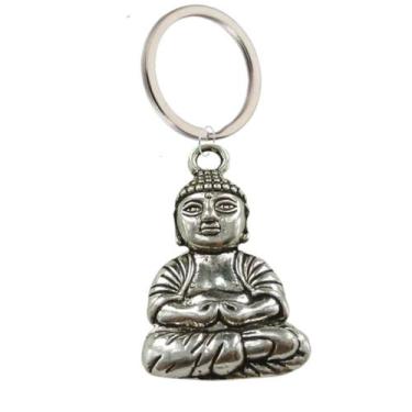 Imagem de Chaveiro Buda Prateado Símbolo de Paz e Sabedoria - RECANTO ASTRAL 
