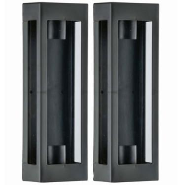 Imagem de Kit 2 Arandelas Pretas Prime 2 Lâmpadas E27 Dital 13x8x40cm Interno Externo