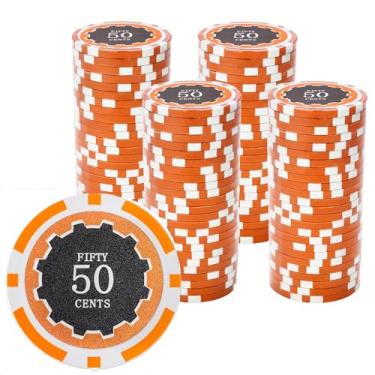 Imagem de Gamers Lounge Fichas de pôquer Eclipse 14 gramas (pacote com 100) - Composto de argila pesada ($0,50 laranja)