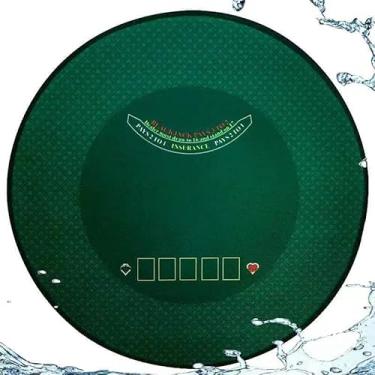Imagem de BALIKEN 58'' X 58'' Texas Hold'Em E Blackjack Mesa De Feltro, Portátil Dobrável Texas Hold'Em E Blackjack Layout, Poker Games Mat