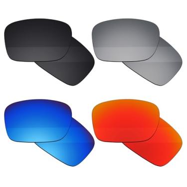 Imagem de Boldbright Lentes de substituição compatíveis com óculos de sol Oakley TwoFace OO9189 - preto + titânio + azul + vermelho espelhado revestido