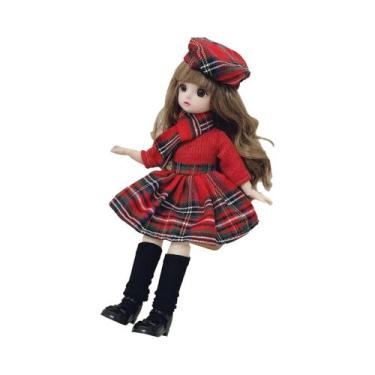 Imagem de Boneca Articulada de 30cm com Roupas, Sapatos 3D e Olhos Marrons - 12 