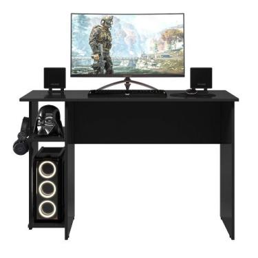 Imagem de Mesa Gamer Escrivaninha 2 Prateleiras 3875 Qmovi Preto
