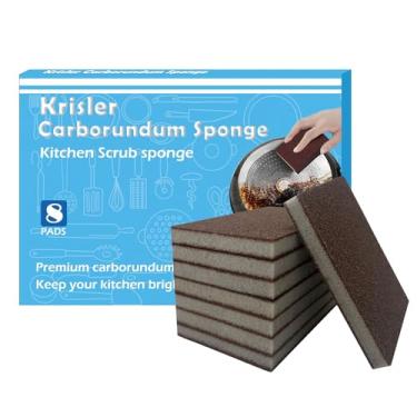 Imagem de Krisler Carborundum Sponge Nano Emery Sponges Caspian Stone Pot Clean Brush Rust Eraser Grit Scouring Pads Pot Cleaning Pads with Carborundum Washing Kitchen Cleaner Tool 8pc