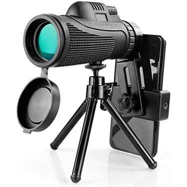 Imagem de CUTPOIY Mira monocular monocular de alta potência 40 x 60 com suporte para smartphone e tripé, monóculos para observação de pássaros, acampamento, caminhada, prisma, zoom HD, seg