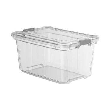 Imagem de Caixa Organizadora 50 Litros Plástica Transparente Livre BPA Plasvale,