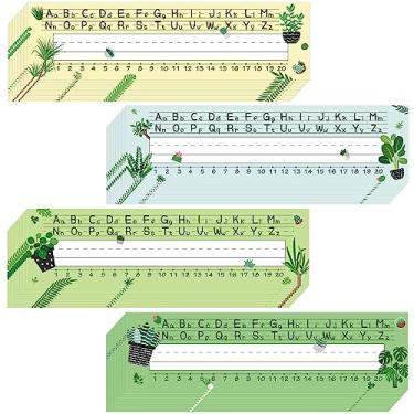 Imagem de Outus 48 peças Placa de identificação com recorte de eucalipto para sala de aula, etiqueta de nome para sala de aula, linha numérica, decoração de sala de aula, decoração de alfabeto ABC, decoração infantil pré-escolar