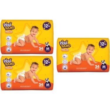 Imagem de KIT 3 Fraldas Descartáveis Piquitucho Hiper - Todos os Tamanhos, M