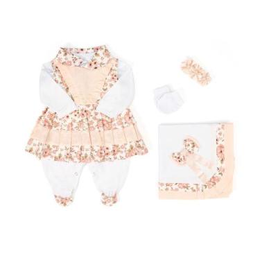 Imagem de Saída Maternidade Anny 5 Peças - Zany Baby, Salmão floral, único