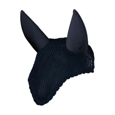 Imagem de Horze Touca de orelha de cavalo de crochê Marquess | Proteção contra moscas com amortecimento de som - Azul-marinho escuro - Cavalo