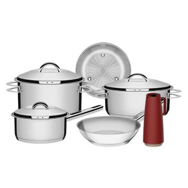 Imagem de Jogo Panelas Tramontina Solar Inox 6 Peças Fundo Triplo