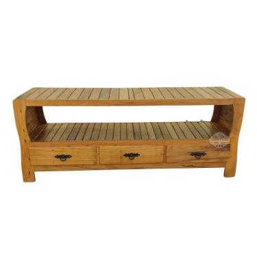 Imagem de Rack Ripado Em Madeira De Demolição Cor Natural Sudeste Rústico