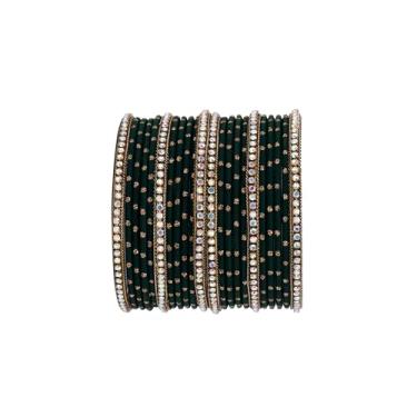 Imagem de RIANGI Pulseiras indianas de designer para mulheres indianas, conjunto de pulseiras femininas, joias Bollywood, XL-Circ 8.6 in-Indian Size 2.12-Dia 2.7 in, Metal, Sem Pedra Preciosa