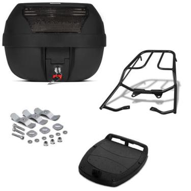 Imagem de Baú 28 Litros Pro Tork + Bagageiro Várias Motos , FUME, CG START 150 2