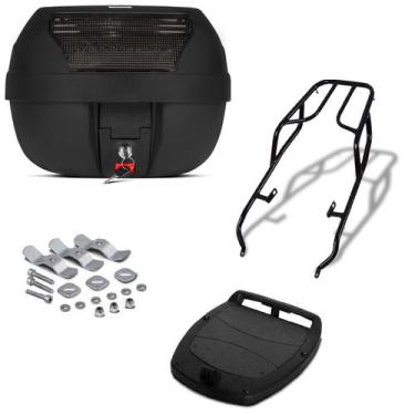 Imagem de Baú Bauleto para Moto 28 Litros Pro Tork + Bagageiro, FUME, POP 100 20