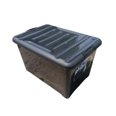 Imagem de Caixa Organizadora Black Reforçada – 65/95 Litros com Travas e Rodinhas (65 LITROS)