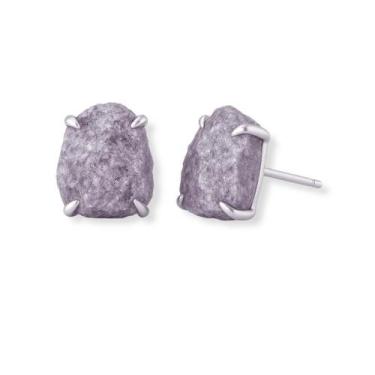 Imagem de Brinco Tarraxa Lepidolita Roxa - Cristal Natural, Prata 925