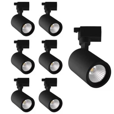Imagem de Kit 7x Spot LED Preto 10W 4000K Branco Neutro Bivolt Para Trilho Eletrificado