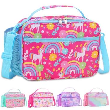 Imagem de RHCPFOVR Lancheira infantil - Lancheira térmica de dois andares para meninos e meninas, lancheira lavável e reutilizável para crianças pequenas para escola e creche