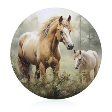 Imagem de Tábua de cortar para cozinha, antiderrapante, resistente ao calor, fácil de limpar, pinturas bordadas, cavalos, tábua de cortar - Presente de cozinha ideal para cozinheiros domésticos