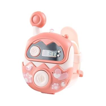 Imagem de Generic Relógio Walkie Talkie Brinquedo para atividades ao ar livre Multifuncional Portátil Alça Ajustável Pulso Walkie Talkie Lanterna para Meninas de 6+, Rosa