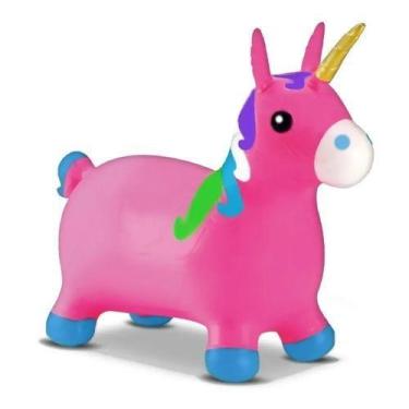 Imagem de Unicórnio Upa Upa Brinquedo Cavalinho Borracha Rosa - KING
